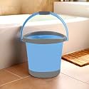 Kuber Industries 18 Litre Plastic Bath Bucket for Bathroom &amp; Kitchen | Multipurpose Hot &amp; Cold Water Container, Bathing Bucket &amp; Balti with Handle for Home | Blue &amp; Grey