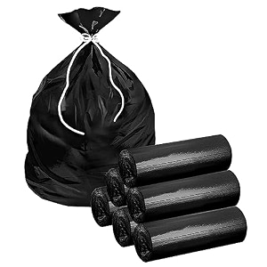 kuber industries 180 pcs garbage bags small  plastic bags for dustbin  dust bin covers for daily waste  trash bags for kitchen bathroom amp office  black