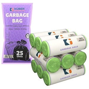 kuber industries 19x21 in black medium garbage bags for dustbin 90 bags 3 rolls  odour free wet and dry waste trash bags  dustbin bags medium size for home office hotels hospitals