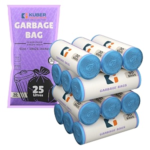 kuber industries 19x21 in blue medium garbage bags for dustbin 540 bags 18 rolls  odour free wet and dry waste trash bags  dustbin bags medium size for home office hotels hospitals