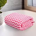 Kuber Industries 19x38 Inch Microfiber Soft Face Towels for Women and Men | 280 GSM Quick Dry &amp; Absorbent Hanging Hand Towels for Wash Basin Bathroom, Kitchen and Home | Zig Zag - Pink