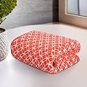 Kuber Industries 19x38 Inch Microfiber Soft Face Towels for Women and Men | 280 GSM Quick Dry &amp; Absorbent Hanging Hand Towels for Wash Basin Bathroom, Kitchen and Home | Circle - Red