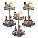 Kuber Industries 2-Layer Rotating Spice Rack|Square Shelf For Cabinet Countertop|360-Degree Rotable Kitchen Trolley|Fruit Basket Pack of 3 (Dark Green)