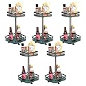 Kuber Industries 2-Layer Rotating Spice Rack|Square Shelf For Cabinet Countertop|360-Degree Rotable Kitchen Trolley|Fruit Basket Pack of 5 (Dark Green)