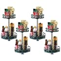 Kuber Industries 2-Layer Rotating Spice Rack|Circular Shelf For Cabinet Countertop|360-Degree Rotable Kitchen Trolley|Fruit Basket Pack of 4 (Dark Green)