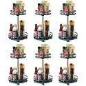Kuber Industries 2-Layer Rotating Spice Rack|Circular Shelf For Cabinet Countertop|360-Degree Rotable Kitchen Trolley|Fruit Basket Pack of 6 (Dark Green)