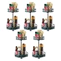 Kuber Industries 2-Layer Rotating Spice Rack|Circular Shelf For Cabinet Countertop|360-Degree Rotable Kitchen Trolley|Fruit Basket Pack of 5 (Dark Green)