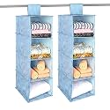 Kuber Industries Non Woven Hanging 4 Shelves Foldable Wardrobe Organizer- (Brown)-HS40KUBMART23985