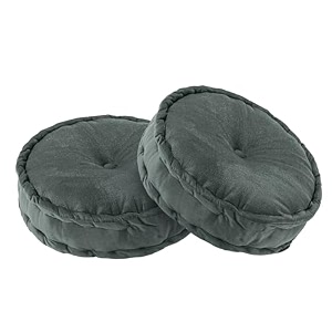 kuber industries 2 pcs heavy velvet 16 inch chair pad for dining office amp home  soft cushion with center tuft  support for long sitting  grey