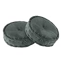 Kuber Industries 2 Pcs Heavy Velvet 16 Inch Chair Pad for Dining, Office &amp; Home | Soft Cushion with Center Tuft | Support for Long Sitting | Grey