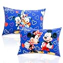 Kuber Industries 2 Pcs Microfiber 16x24 Inch Pillows for Bed | Washable &amp; Neck Support Soft Pillow for Sleeping Bedroom and Living Room | Disney Print - Blue