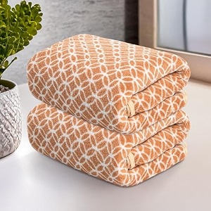 kuber industries 2 pcs microfiber 19x38 inch soft face towels for women and men  280 gsm quick dry amp absorbent hanging hand towels for wash basin bathroom kitchen and home  circle - golden