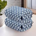 Kuber Industries 2 Pcs Microfiber 19x38 Inch Soft Face Towels for Women and Men | 280 GSM Quick Dry &amp; Absorbent Hanging Hand Towels for Wash Basin Bathroom, Kitchen and Home | Circle - Blue