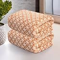 Kuber Industries 2 Pcs Microfiber 19x38 Inch Soft Face Towels for Women and Men | 280 GSM Quick Dry &amp; Absorbent Hanging Hand Towels for Wash Basin Bathroom, Kitchen and Home | Circle - Golden