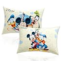 Kuber Industries 2 Pcs Microfiber Pillows for Bed | 16x24 Inch Washable & Neck Support Soft Pillow for Sleeping Bedroom and Living Room | Disney Print - Cream