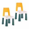 Kuber Industries 2 Pcs Plastic Kids Chair for 2 to 5 Years | Toddler Chair for Sitting & Studying | Up to 45 kg Weight Capacity | Ideal for Home, Preschool & Activity Rooms | Yellow & Green