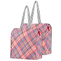 Kuber Industries 2 Pcs Polyester Office Lunch Bag for Men &amp; Women | Multi-Purpose Travel Tiffin Carry Bag | Perfect for Picnic, College, School Use | Shopping &amp; Grocery Bag | Pixel Check - Orange