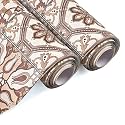 Kuber Industries 2 Pcs PVC 10 Mtr Waterproof Shelf Liners for Kitchen Shelves | Cupboard Mat for Wardrobe | Kitchen Shelf Mats Roll | Star Design - Brown