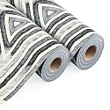 Kuber Industries 2 Pcs PVC 3 Mtr Shelf Liners for Kitchen Shelves | Anti Slip Mat for Fridge, Cabinet, Cupboard & Drawers | Triangle - Grey
