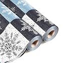 Kuber Industries 2 Pcs PVC 5 Mtr Waterproof Shelf Liners for Kitchen Shelves | Cupboard Mat for Wardrobe | Kitchen Shelf Mats Roll | Star Design - Green and Blue