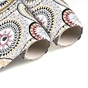 Kuber Industries 2 Pcs PVC 5 Mtr Waterproof Shelf Liners for Kitchen Shelves | Cupboard Mat for Wardrobe | Kitchen Shelf Mats Roll | Rangoli Print - White