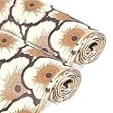 Kuber Industries 2 Pcs PVC 10 Mtr Waterproof Shelf Liners for Kitchen Shelves | Cupboard Mat for Wardrobe | Kitchen Shelf Mats Roll | Flower Design - Beige