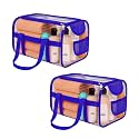 Kuber Industries 2 Pcs PVC Waterproof Transparent Small Travel Toiletry Bag for Man/Woman with Handle | Cosmetic/Makeup Organizer Pouch for Skincare &amp; Shaving Kit | Blue