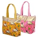 Kuber Industries 2 Pcs Silk Small Size Ladies Hand Purse for Women with 2 Zipper Compartment | Wallet Purse for Girls | Wedding &amp; Gifts Hand Purse/Clutch/Handbag | Lotus Print | Cream