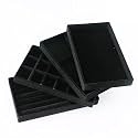 Kuber Industries 20 Pieces Velvet Jewelry Trays Organizer | Jewelry Storage Box | Jewelry Organizer|Showcase Holder Dresser Organizer for Earring Necklace Bracelet Ring | Pack of 5 | YBL4-01 | Beige