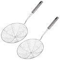 Kuber Industries 20cm Multiuses Stainless Steel Skimmer/Strainer/Jharni for Cooking and Frying- Pack of 2 (Silver)