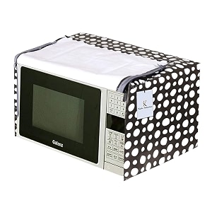 kuber industries dots design pvc microwave oven full closure cover for 25 litre grey ctktc33266