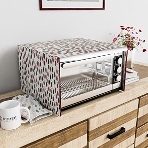 kuber industries 23 ltr dustproof full microwave cover with zip  convection otg oven amp accessories kitchen decor  polka dots - multicolor