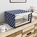 Kuber Industries 23 Ltr Dustproof Full Microwave Cover with Zip | Convection OTG Oven &amp; Accessories Kitchen Decor | Polka Dots - White &amp; Dark Blue
