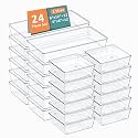 Kuber Industries 99 Pcs Set Multi-Purpose Transparent Drawer Organizers | Plastic Trays for Storage Kitchen &amp; Aesthetic Dressing Table Organisers for Cosmetics, Makeup &amp; Stationery | Transparent