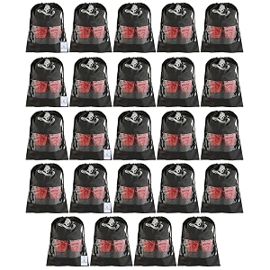 kuber industries 24 piece non woven travel shoe cover string bag organizer black - ctmtc039517