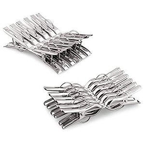 kuber industries 24 piece steel cloth drying clip silver ctktc0348