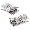 Kuber Industries 24 Piece Steel Cloth Drying Clip, Silver (CTKTC0348)