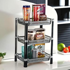 kuber industries pack of 3 multipurpose kitchen organizerstorage rack  3-layer onion stand for kitchen  vessels amp vegetable organiser  maroon