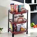 Kuber Industries Pack of 3 Multipurpose Kitchen Organizer/Storage Rack | 3-Layer Onion Stand for Kitchen | Vessels &amp; Vegetable Organiser | Maroon