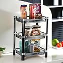 Kuber Industries Pack of 3 Multipurpose Kitchen Organizer/Storage Rack | 3-Layer Onion Stand for Kitchen | Vessels &amp; Vegetable Organiser | Maroon