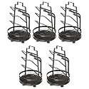 Kuber Industries 3 Layer Pot Lid Holder with Removable Drain Tray| Lid Stand Rack|Heavy Duty Standing Pot Lid Holder|Cooking Pot Lid Organizer|Spoon Rest Holder Pack of 5 (Black)