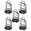 Kuber Industries 3 Layer Pot Lid Holder with Removable Drain Tray| Lid Stand Rack|Heavy Duty Standing Pot Lid Holder|Cooking Pot Lid Organizer|Spoon Rest Holder Pack of 4 (Black)