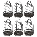 Kuber Industries 3 Layer Pot Lid Holder with Removable Drain Tray| Lid Stand Rack|Heavy Duty Standing Pot Lid Holder|Cooking Pot Lid Organizer|Spoon Rest Holder Pack of 6 (Black)