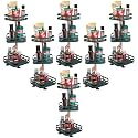 Kuber Industries 3-Layer Rotating Spice Rack|Square Shelf For Cabinet Countertop|360-Degree Rotable Kitchen Trolley|Fruit Basket Pack of 6 (Dark Green)