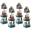 Kuber Industries 3-Layer Rotating Spice Rack|Circular Shelf For Cabinet Countertop|360-Degree Rotable Kitchen Trolley|Fruit Basket Pack of 4 (Dark Green)