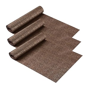 kuber industries 10 mtr eva anti-slip multipurpose shelf liners for kitchen shelves wardrobe drawer cupbaord  fridge mats amp sheets  self cutting modular kitchen accessories  leopard - brown