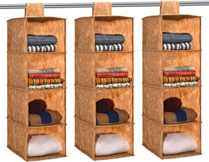 KUBER INDUSTRIES 3 Pcs Foldable 4 Shelf