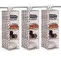 Kuber Industries Non Woven Foldable 4 Shelf Hanging Closet Organizer | Multipurpose Wardrobe/Cupboard/Cloth/Almirah Hanging Organizer | Perfect for Daily Clothes/Garment | Polka Dot - White
