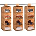Kuber Industries 2 Pcs Foldable 4 Shelf Hanging Closet Organizer | Perfect for Daily Clothes/Garment | Multipurpose Wardrobe/Cupboard/Almirah Hanging Cloth Organizer | New Flower - Brown