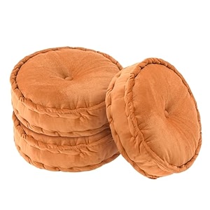 kuber industries 3 pcs heavy velvet 16 inch chair pad for dining office amp home  soft cushion with center tuft  support for long sitting  golden
